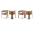 Pemberly Row Contemporary Tan Vegan Leather Dining Chairs (Set of 4)