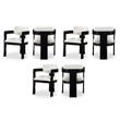 Pemberly Row Contemporary Cream Linen Textured Fabric Dining Chairs (Set of 6)