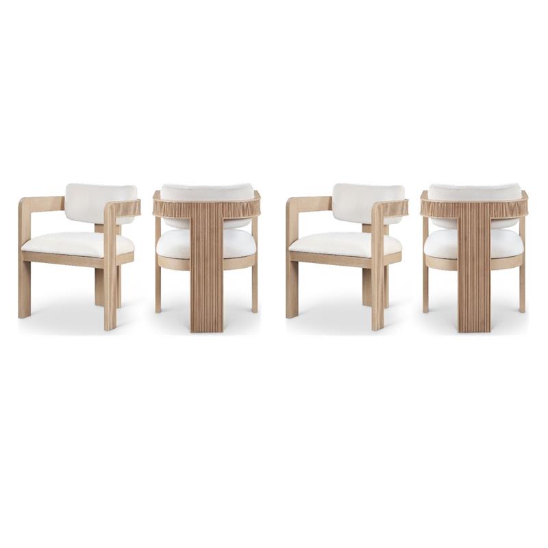 Pemberly Row Contemporary Cream Velvet Dining Chairs (Set of 4)
