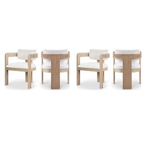 Pemberly Row Contemporary Cream Velvet Dining Chairs (Set of 4)