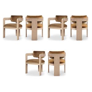 Pemberly Row Contemporary Saddle Velvet Dining Chairs (Set of 6)
