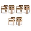Pemberly Row Contemporary Saddle Velvet Dining Chairs (Set of 6)