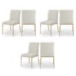 Pemberly Row Contemporary Cream Chenille Fabric Dining Side Chairs (Set of 6)