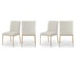 Pemberly Row Contemporary Cream Chenille Fabric Dining Side Chairs (Set of 4)