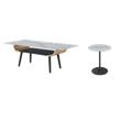 Pemberly Row Set of 2 End Table and Coffee Table with Gray Marble Texture Top