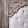 Pemberly Row Set of 3 Gray Wood Upholstered Panel Queen Bed & 2 Nightstands