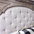 Pemberly Row Set of 3 Gray Wood Upholstered Panel Queen Bed & 2 Nightstands