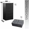 Pemberly Row Set of 2 5-Drawer & 6-Drawer Dressers in Black