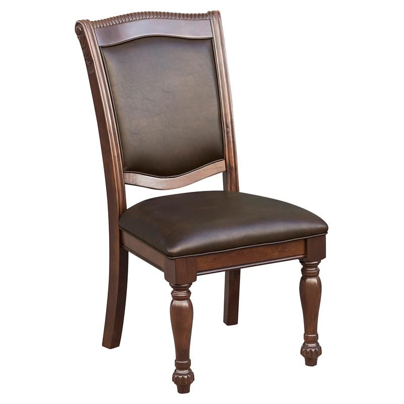 Pemberly Row Traditional Wood Dining Side Chair in Brown Cherry (Set of 6)