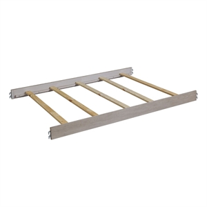 Pemberly Row Wood Full Bed Conversion Kit in Stone Wash Gray Finish
