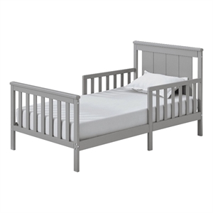 Pemberly Row Contemporary Wood Toddler Bed in Dove Gray Finish