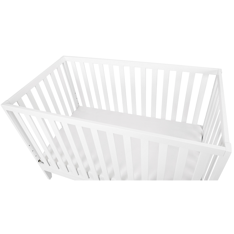 Pemberly Row Contemporary 3-in-1 Solid Wood Convertible Crib in White