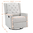 Pemberly Row Contemporary Wood Frame Swivel Glider Recliner in Gray