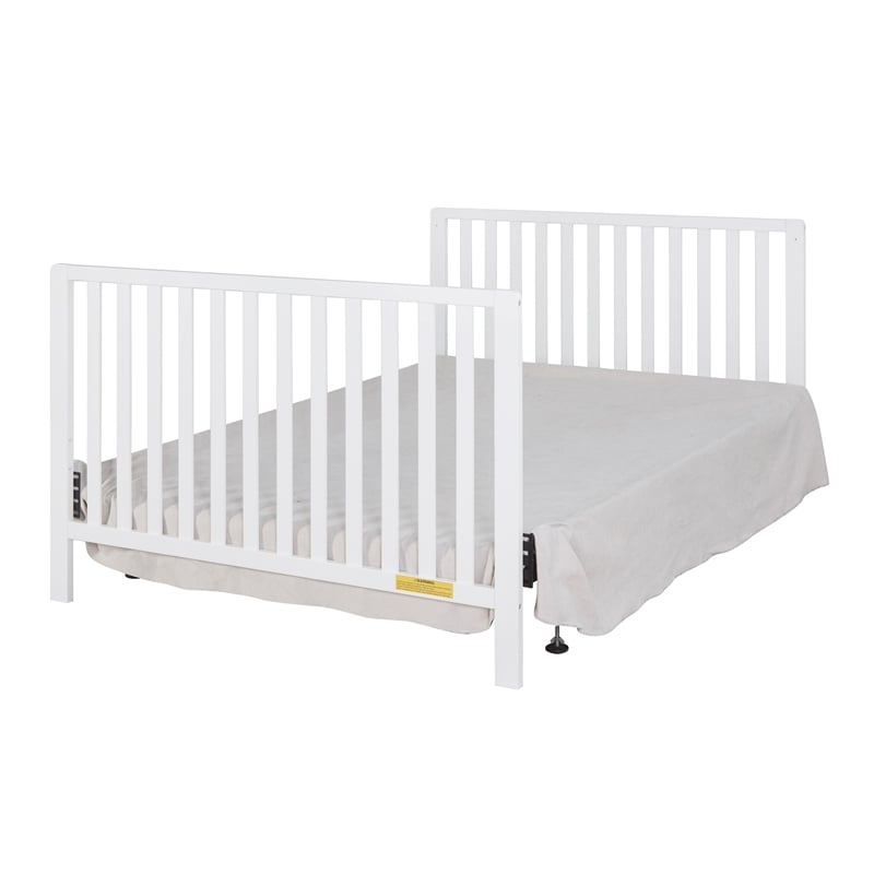 Pemberly Row Contemporary 4-in-1 Convertible Crib with Drawer White