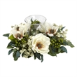 Pemberley Row Silk White Flower Arrangement Candelabrum Circular