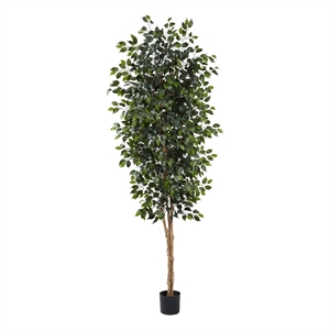 Pemberly Row 96&quot Ficus Tree with Over 1500 Leaves in Green/Black