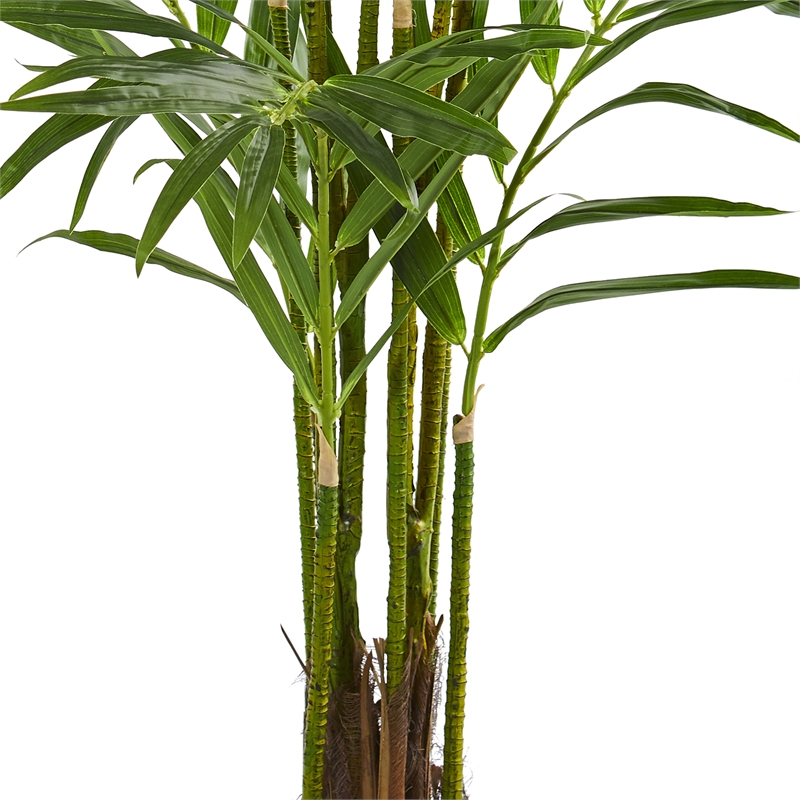 Pemberly Row King Palm Artificial Tree with Feather-Like Foliage - Green/Black