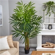 Pemberly Row King Palm Artificial Tree with Feather-Like Foliage - Green/Black