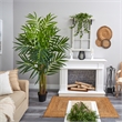 Pemberly Row King Palm Artificial Tree with Feather-Like Foliage - Green/Black