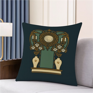 Pemberly Row Luxury Arts & Crafts Sofa Cushion Cover + Insert in Multi Color