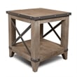 Pemberly Row Contemporary Cross Bar Open End Table in Grey (Set of 2)
