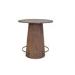 Pemberly Row Contemporary Mango Wood Bar Table Set in Brown Finish