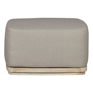 Pemberly Row Outdoor Solid Teak Wood Ottoman Natural Look - Gray
