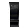 Pemberly Row Contemporary 4 Stack Barrister Bookcase in Black