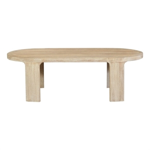 Pemberly Row Outdoor Solid Teak Wood Natural Look Coffee Table