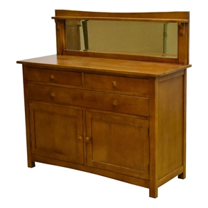 Pemberly Row 50&quot Mission Buffet Cabinet with Mirror in Michael's Cherry
