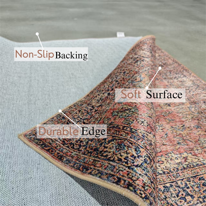 Pemberly Row Ushak Soft Washable Non Slip Area Rug (3' x 5')
