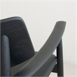 Pemberly Row Modern Mid-Century Leisure Chair Walnut in Black