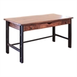 Pemberly Row Contemporary Parota Wood 3 Drawer Desk in Brown