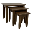 Pemberly Row Contemporary Mission Oak Nesting Tables Set of 3 in Walnut