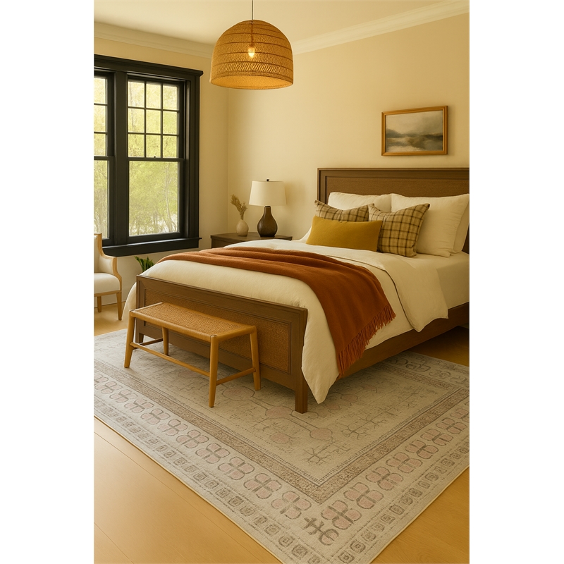 Pemberly Row Ushak Soft Washable Non Slip Area Rug (8' x 10')