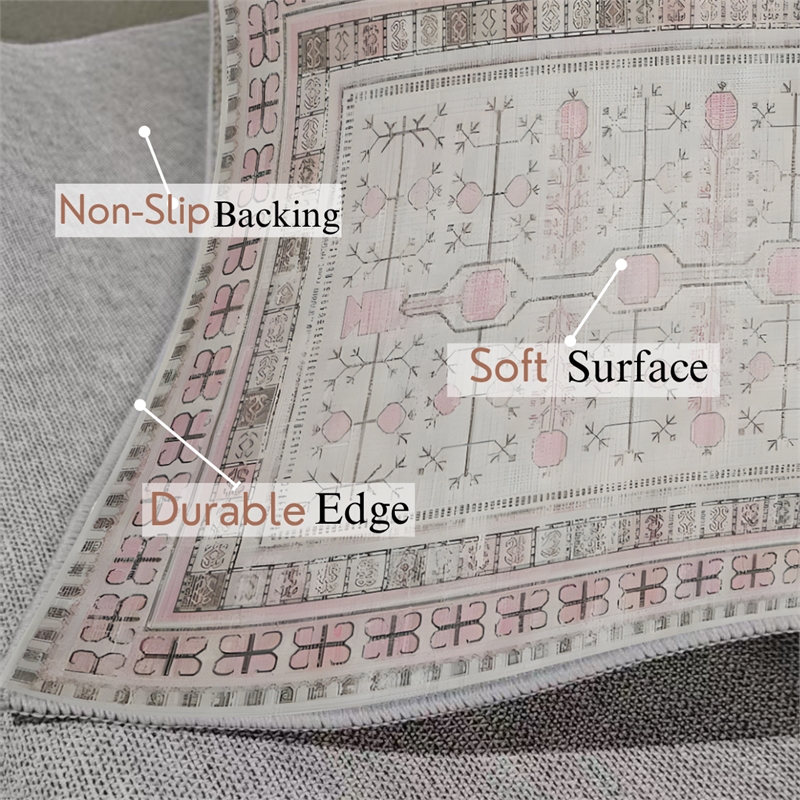 Pemberly Row Ushak Soft Washable Non Slip Area Rug (8' x 10')
