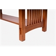 Pemberly Row Mission 3 Drawer Crofter Style Console Table in Cherry