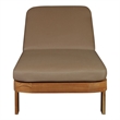 Pemberly Row Outdoor Solid Teak Wood Sun Lounger in Light Brown