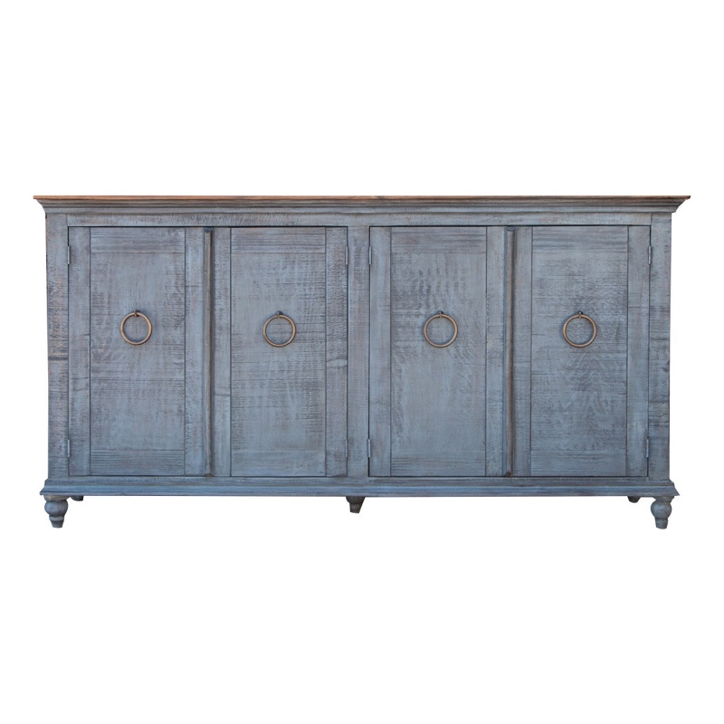 Pemberley Row Solid Pine Wood Blue Sideboard Rectangular 73