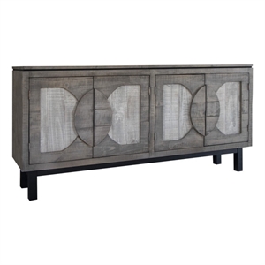 Pemberly Row Two-Tone Solid Wood Sideboard / Console in Gray