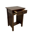 Pemberly Row Contemporary Mission 1 Drawer Spindle End Table in Walnut