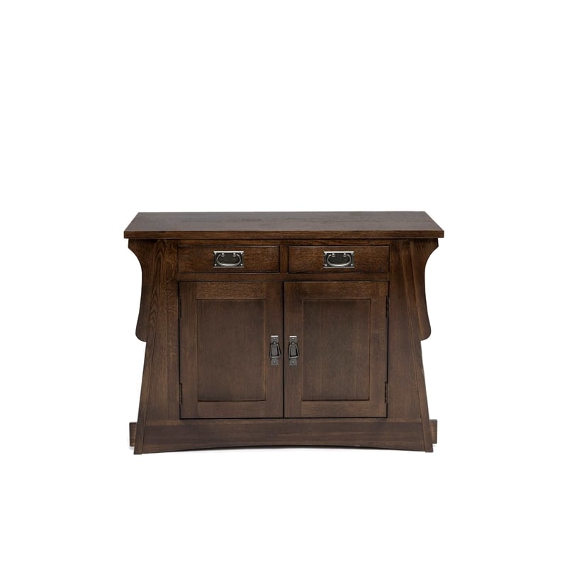 Pemberly Row Contemporary Mission Crofter Style Entry Cabinet in Walnut