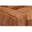 Pemberly Row Contemporary Top Grain Leather Love Seat in Light Chestnut