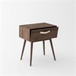 Pemberly Row Mid-Century Solid Black Walnut Queen Bedroom Set