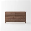 Pemberly Row Mid-Century Solid Black Walnut Queen Bedroom Set