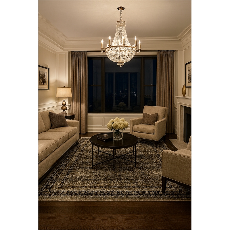 Pemberly Row Tibet Soft Washable Non Slip Area Rug (9' x 12')