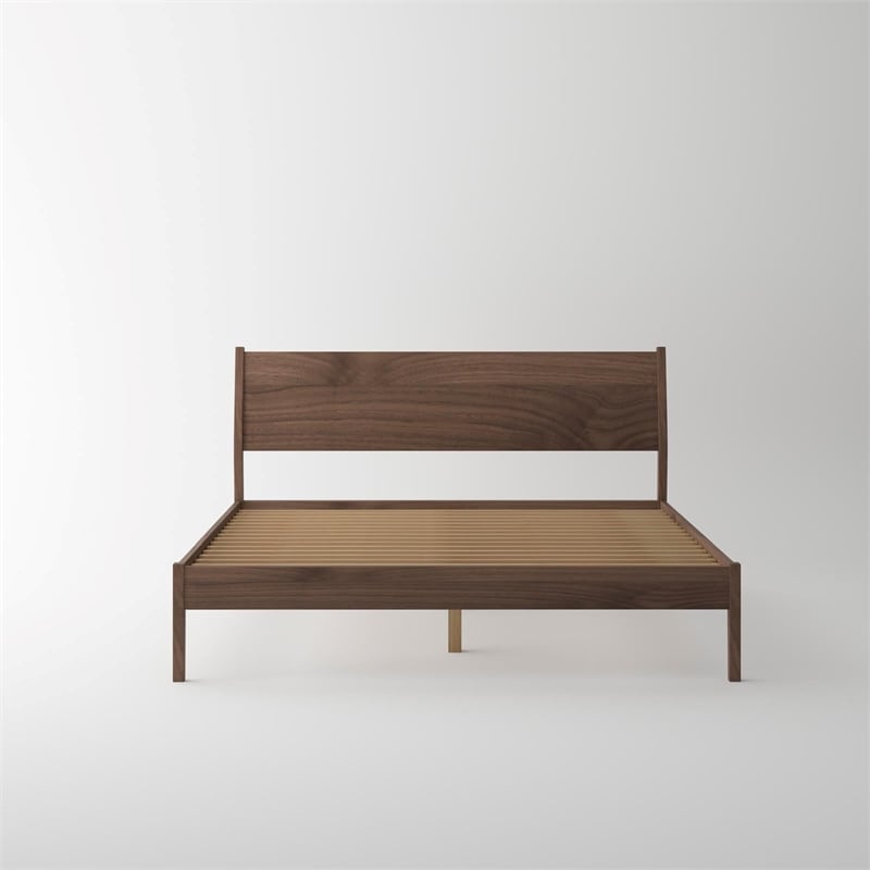 Pemberly Row Solid Black Walnut Wood Bedroom Set (King Bed + 2 Nightstands)