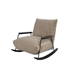 Pemberly Row Mid-Century Fabric Upholstered Rocking Arm Chair in White