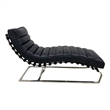 Pemberley Row Leather Slate Chaise Lounge Rectangular Ergonomic