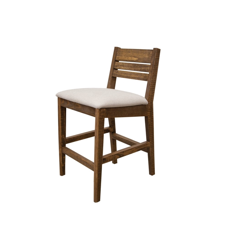 Pemberly Row Rustic Solid Wood Bistro Table & Chairs Set in Brown
